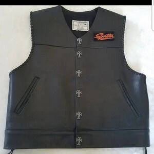Harley-Davidson‎ Custom Made Leather Side Laced Vest